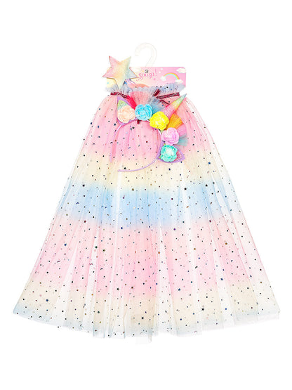 Souza - Unicorn Costume Cape Set with Headband & Wand - 5-7 Years - Dress up