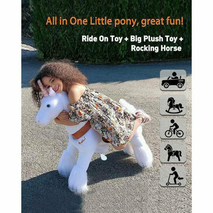 PonyCycle, Inc. - White Model U Ride-On Unicorn - 4-7 Years - Plush