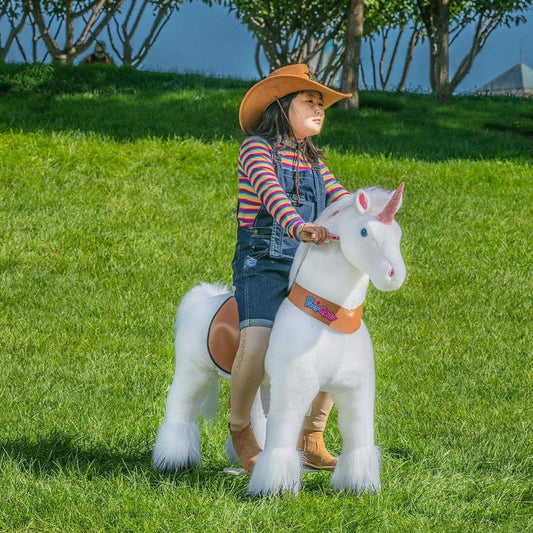 PonyCycle, Inc. - White Model U Ride-On Unicorn - 7+ Years - Preschool
