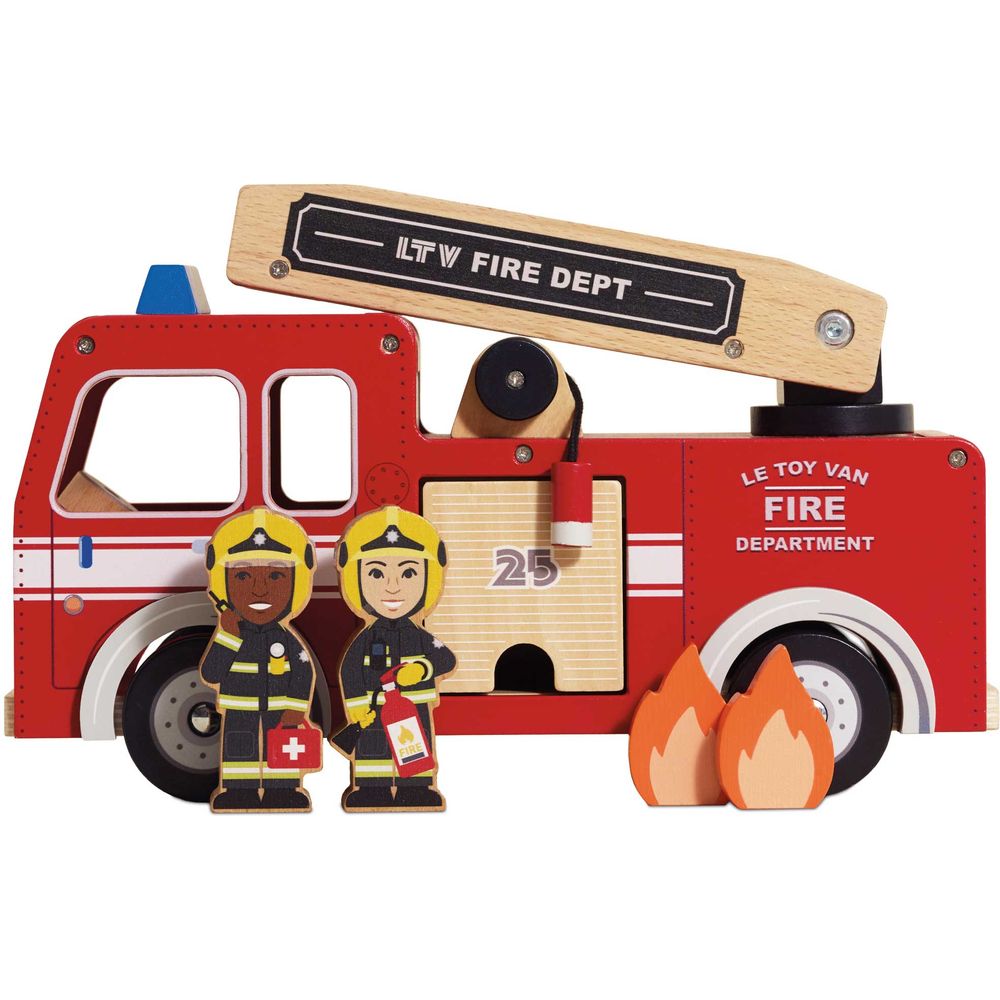 Le Toy Van - Wood Fire Engine with Firefighters - Preschool