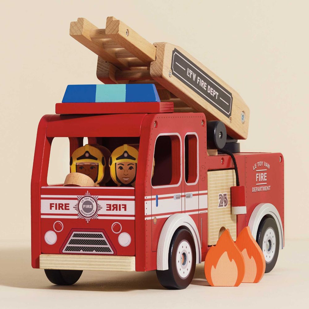 Le Toy Van - Wood Fire Engine with Firefighters - Preschool