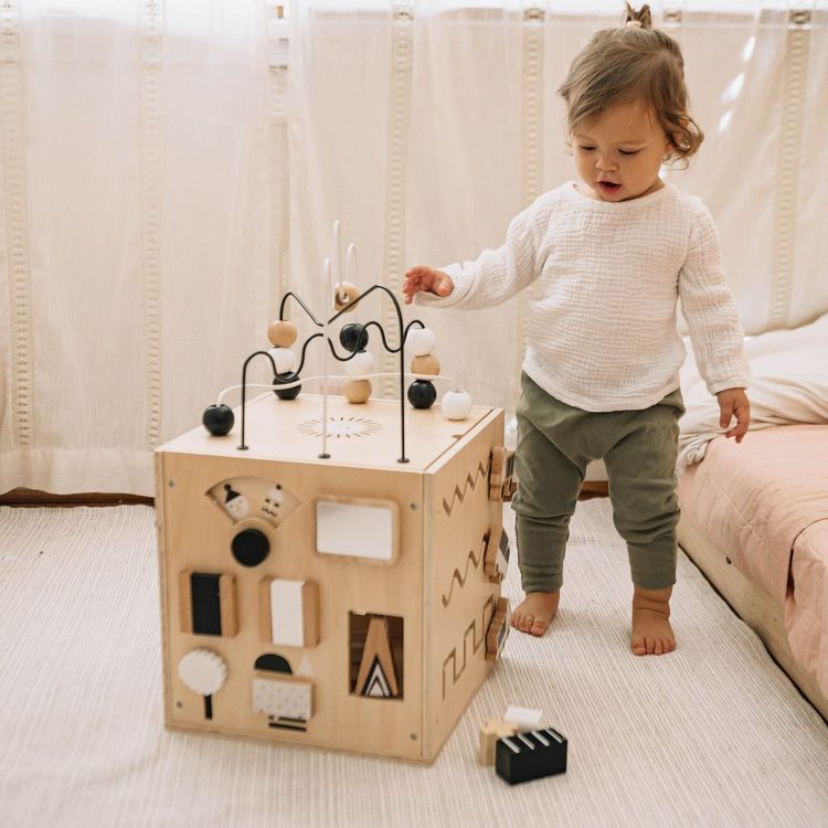Wonder & Wise - Wooden Activity Busy Box - Preschool