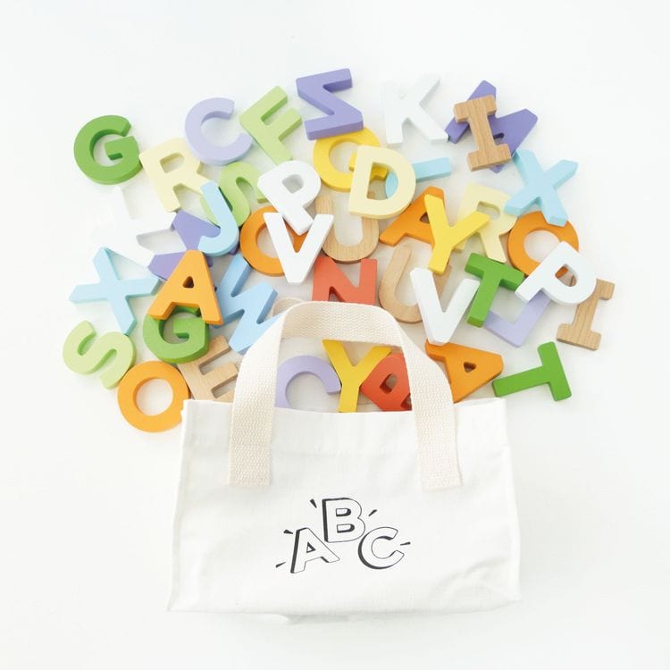 Le Toy Van - Wooden Alphabet Set & Bag - 60 Letters - Infants