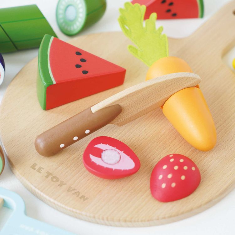 Le Toy Van - Wooden Chopping Board & Sliceable Play Food - Preschool