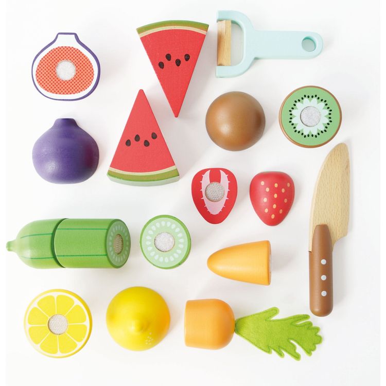 Le Toy Van - Wooden Chopping Board & Sliceable Play Food - Preschool
