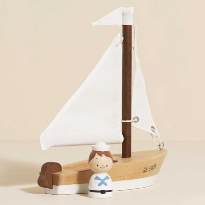 Le Toy Van - Wooden Sailing Boat & Captain - Preschool