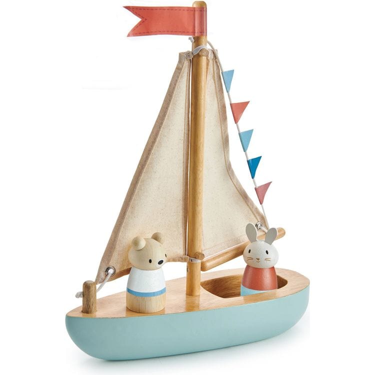 Tender Leaf Toys - Wooden Sailway Boat - Preschool