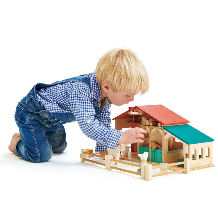 Tender Leaf Toys - Wooden Tender Leaf Farm Playset - Preschool