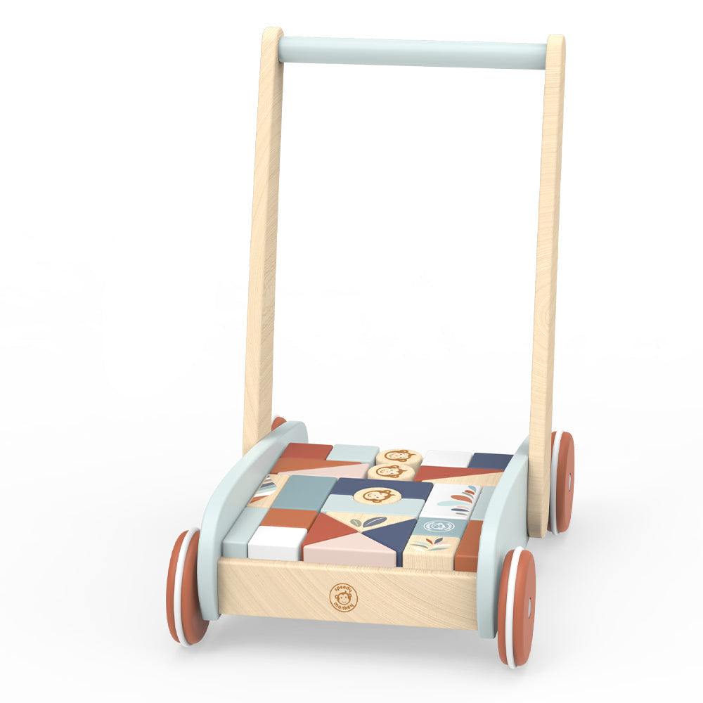 Speedy Monkey - Wooden Walker with Building Blocks - Infants